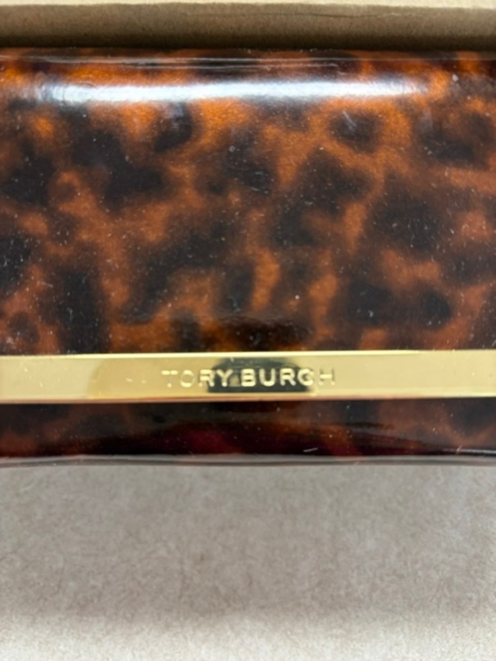 Tori Burch Tortoise print Eyeglass case